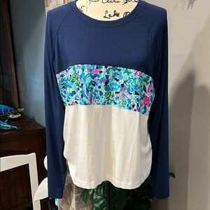 Lilly Pulitzer Chapman Long Sleeve Top Multi Dive Bar
